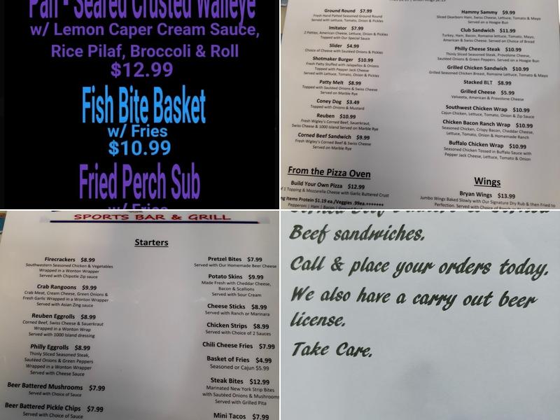 Shot Makers Sports Bar & Grill Menu