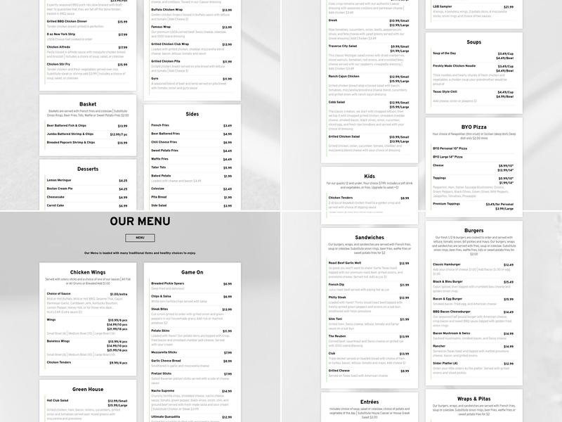 LimeLight Sports Bar & Grill Menu