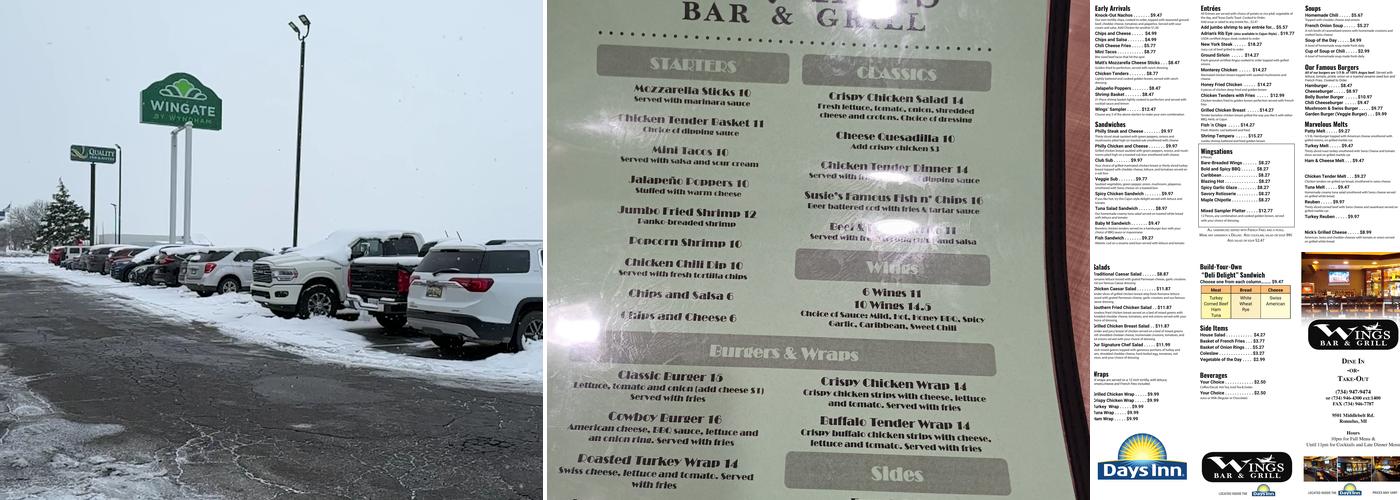 Wings Bar & Grill Menu