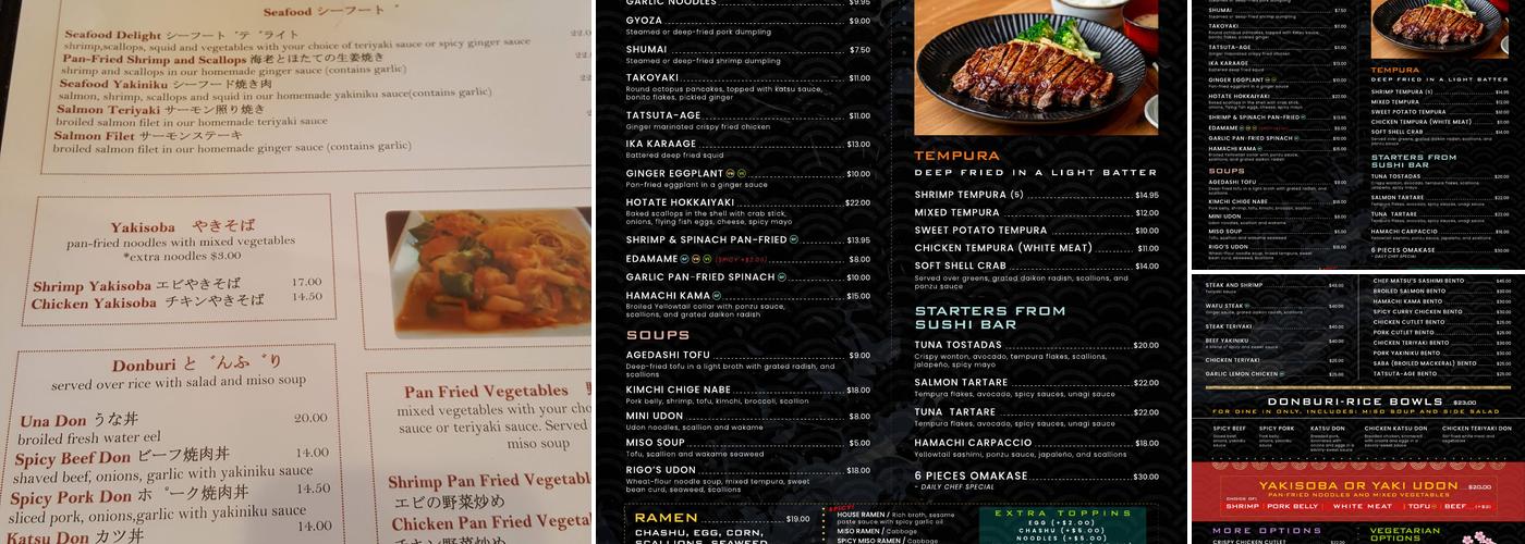 Blue Fin Japanese Restaurant Menu