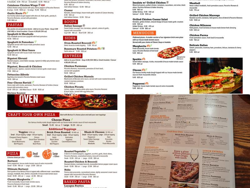Bertucci's Italian Restaurant Menu
