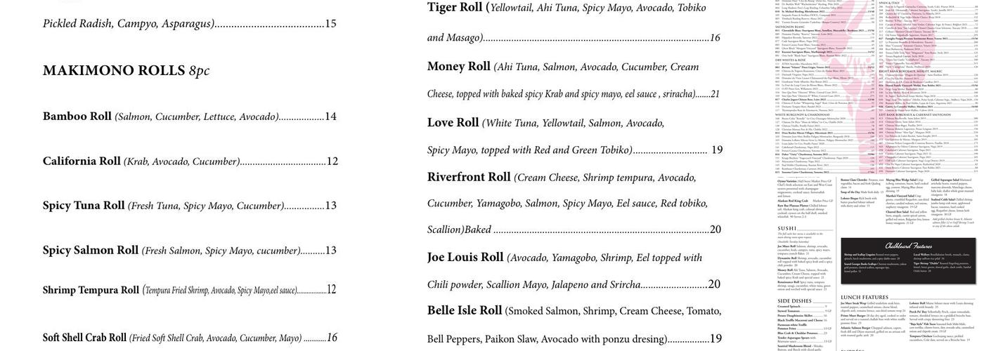 Joe Muer Seafood Menu