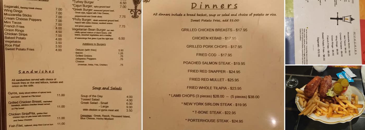 Nick's Gaslight Menu