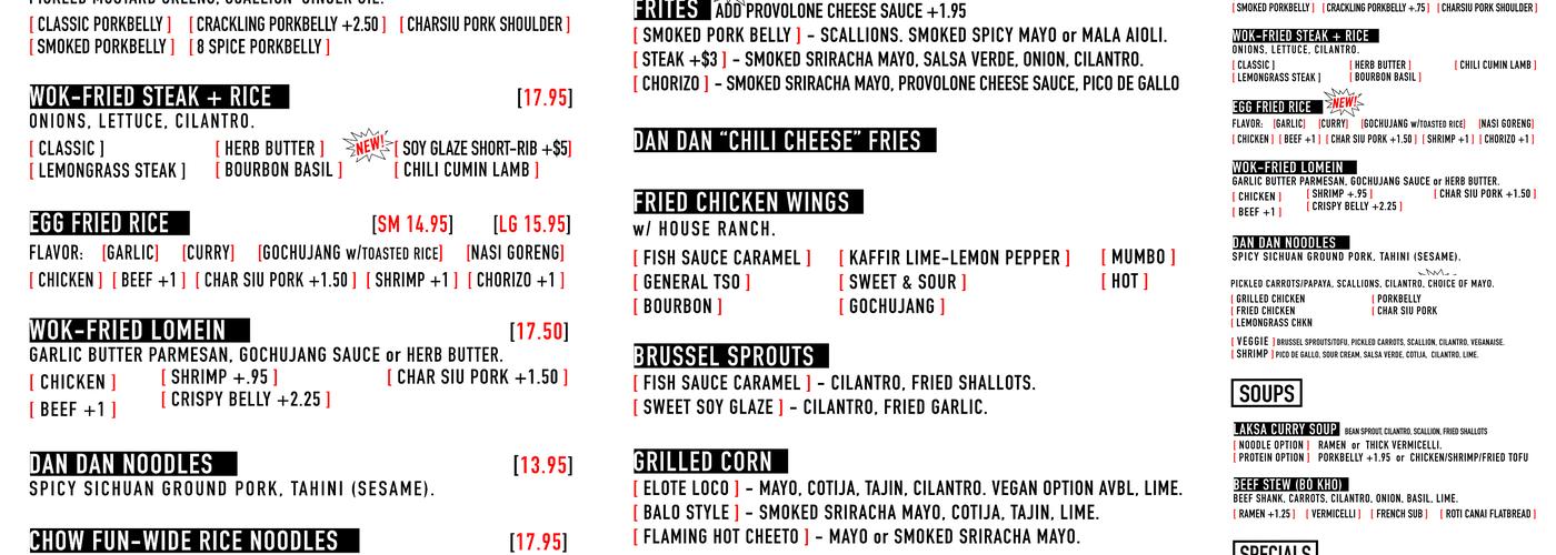Balo Kitchen Menu