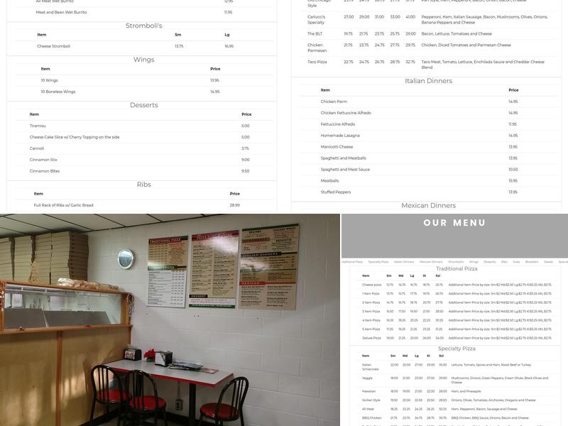 Carlucci's Pizza Menu