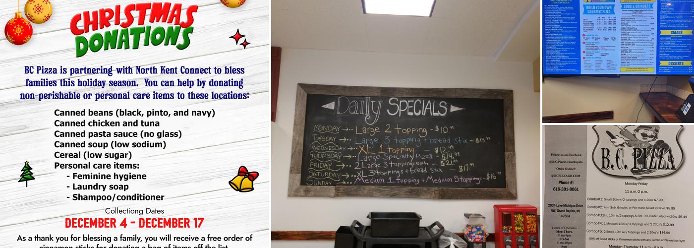 B.C. PIZZA GRAND RAPIDS Menu