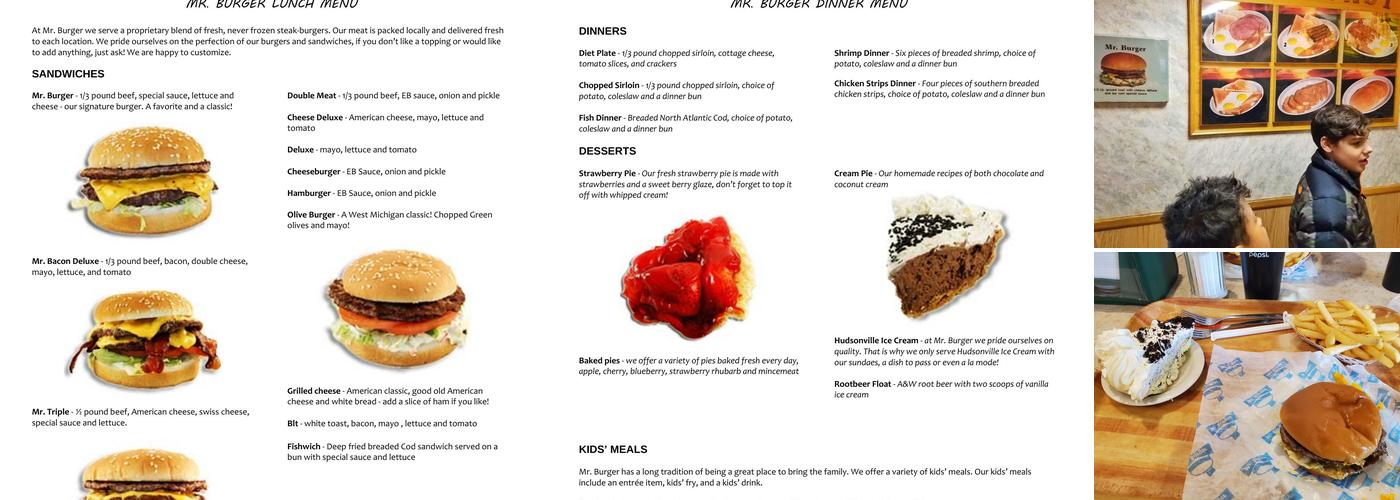 Mr. Burger Menu