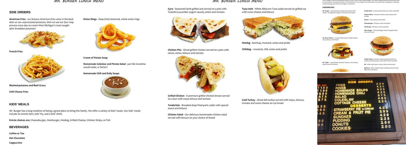 Mr. Burger Menu