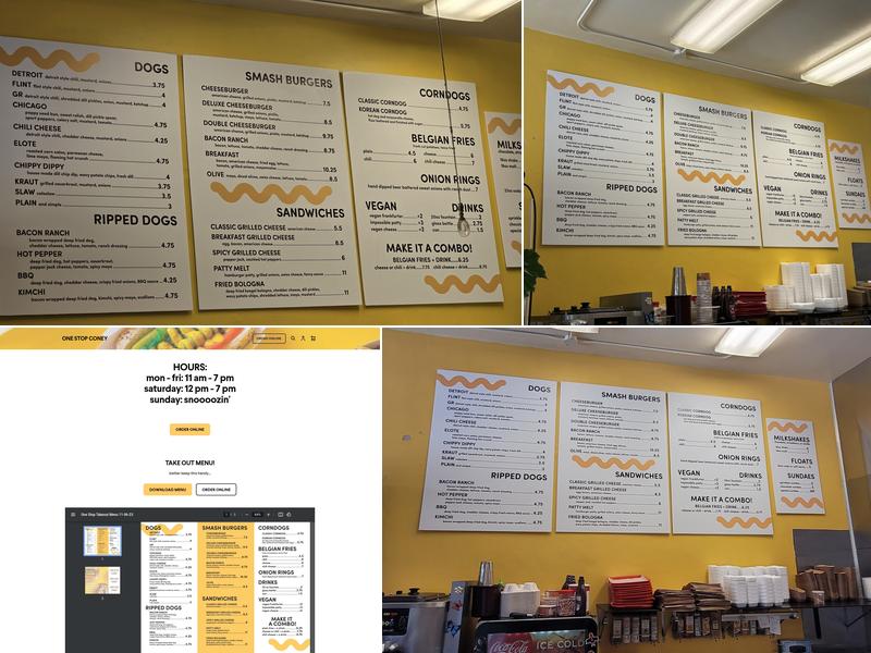 One Stop Coney Menu