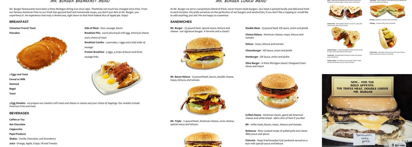 Mr. Burger Menu