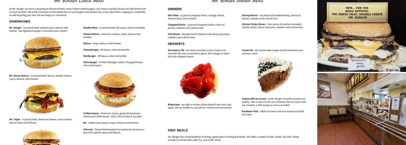 Mr. Burger Menu