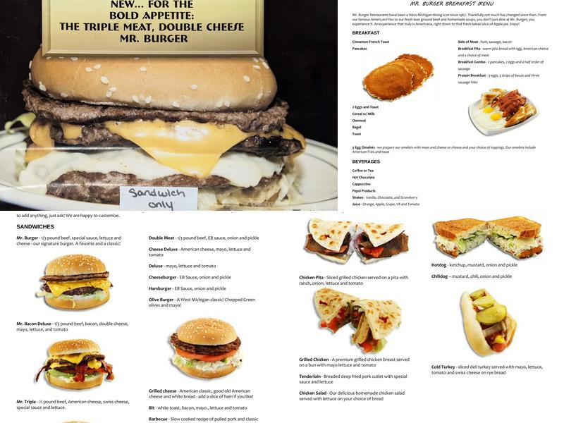 Mr. Burger Menu