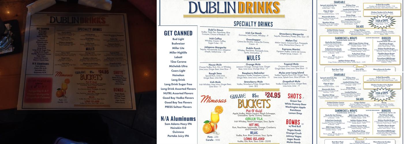 DUBLIN HALL Menu