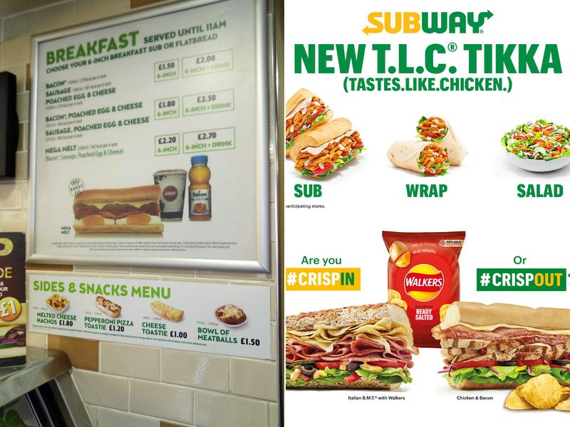 Subway Menu