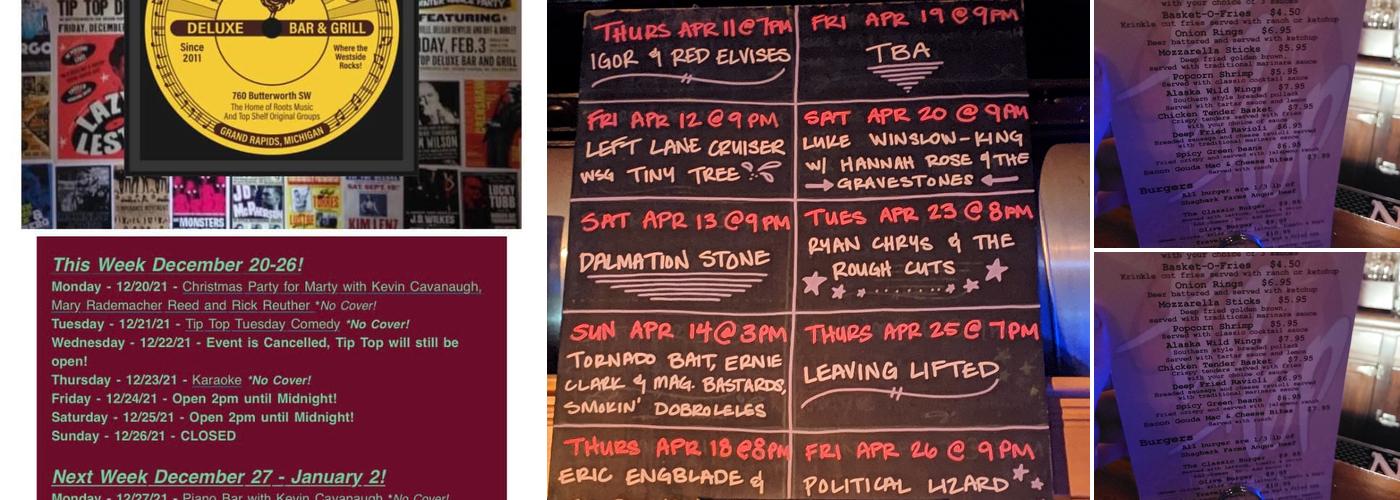 Tip Top Deluxe Bar & Grill Menu