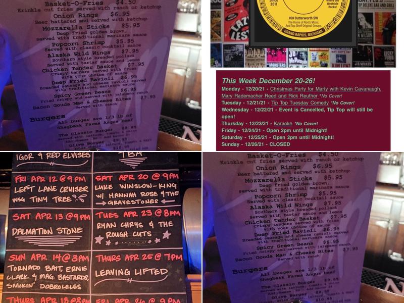 Tip Top Deluxe Bar & Grill Menu