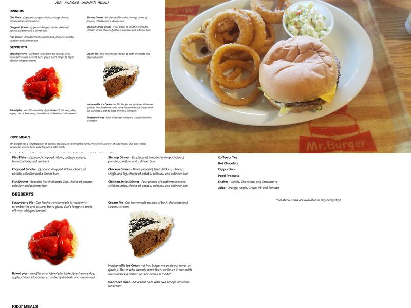 Mr. Burger Menu