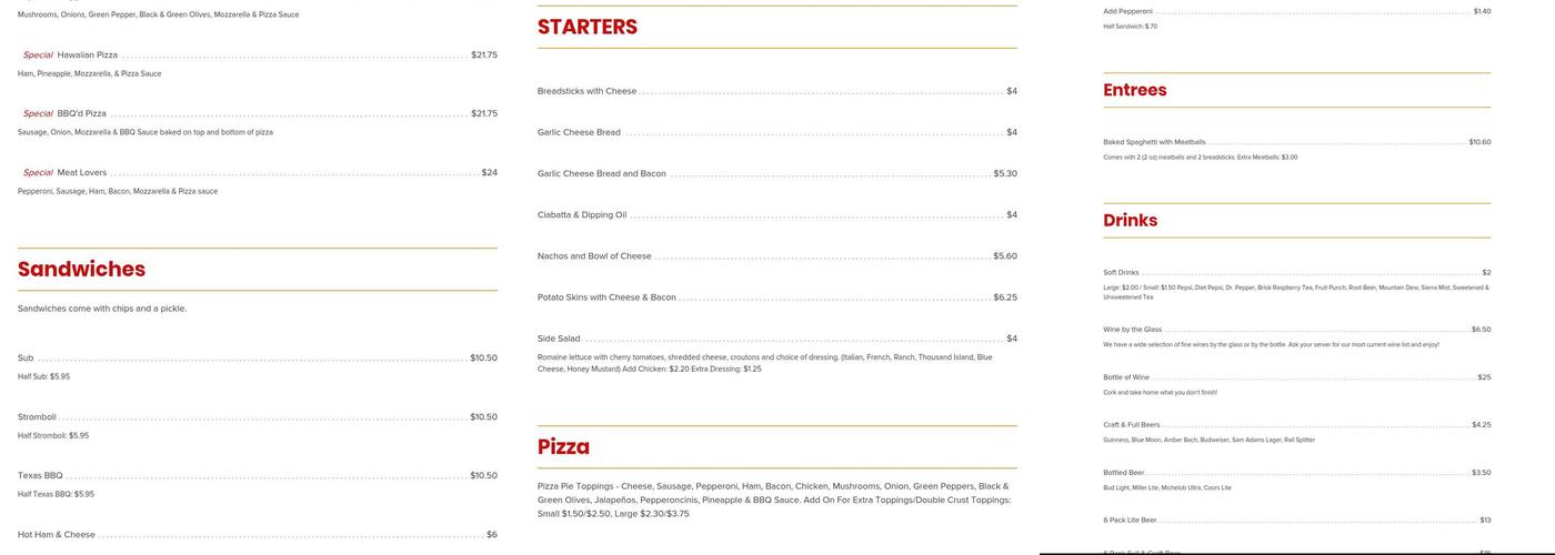 Pizza King | Rockville, IN Menu