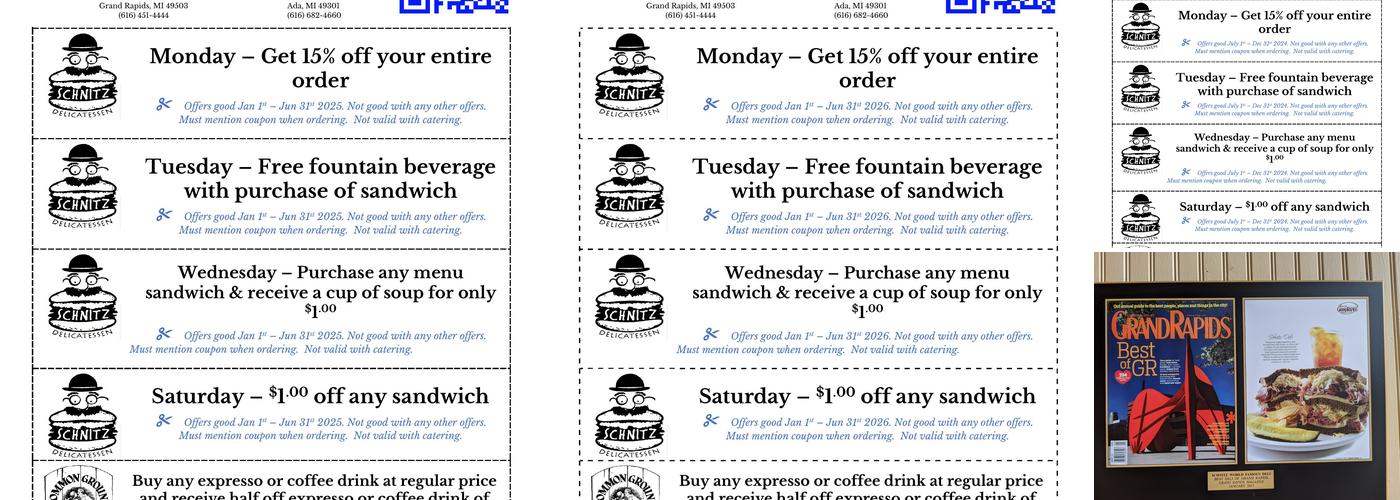 Schnitz Deli Menu