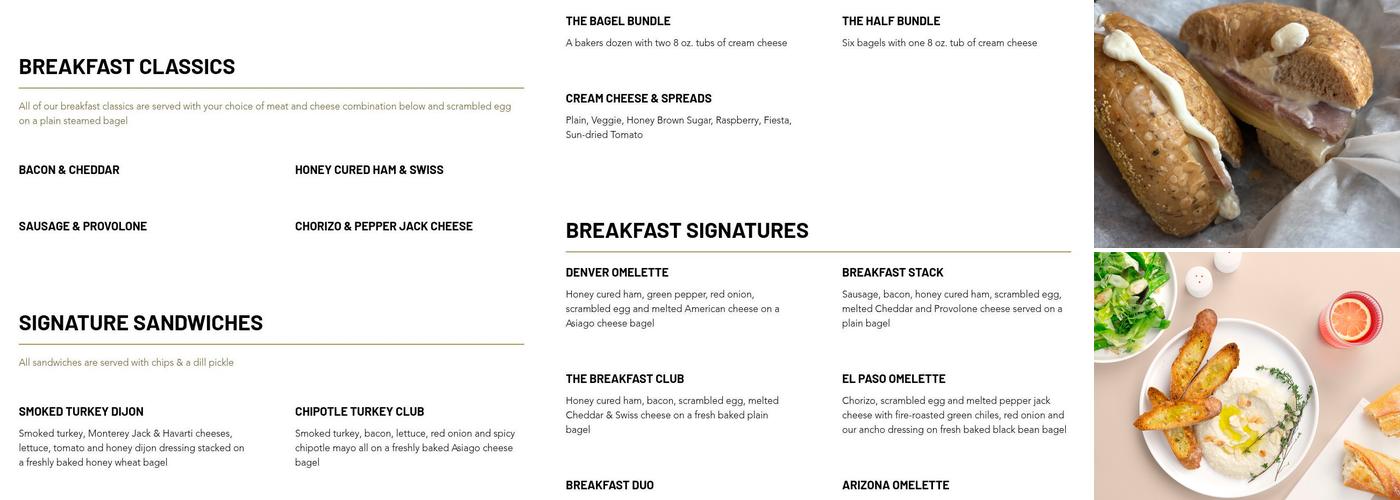 Bagel Beanery Menu