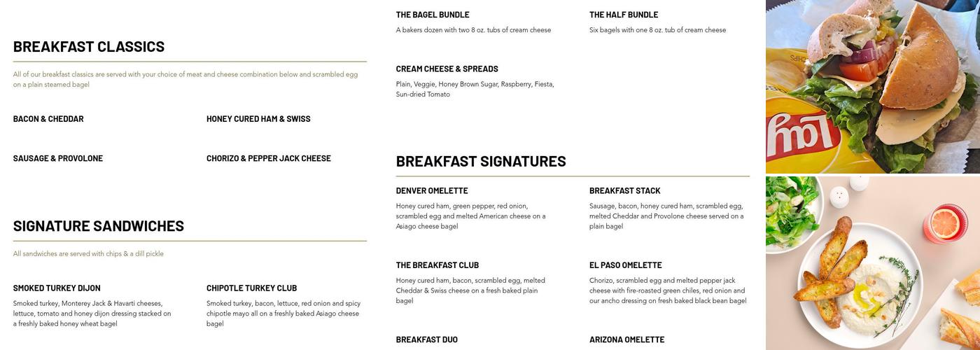 Bagel Beanery Menu