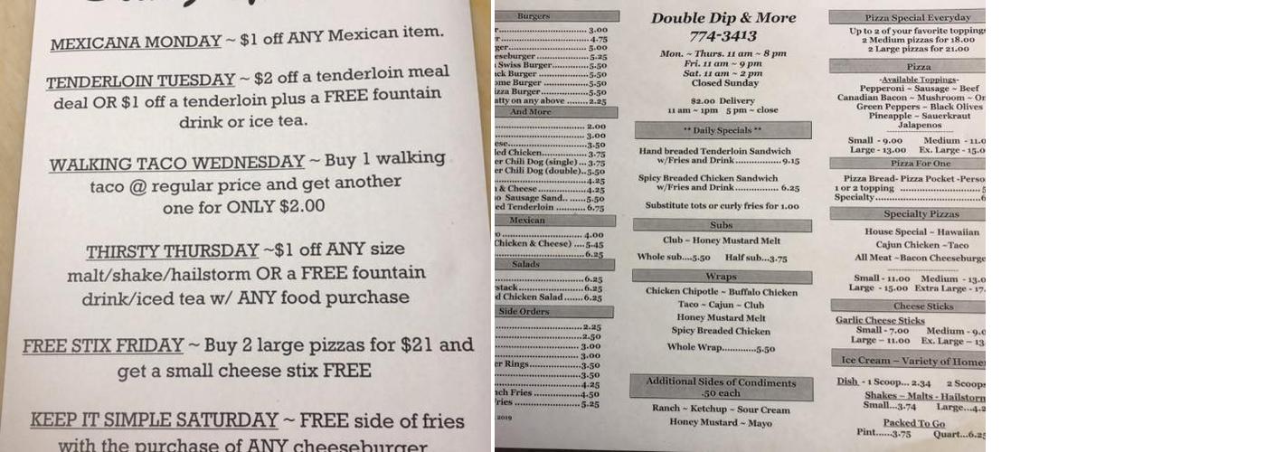 Double Dip Menu