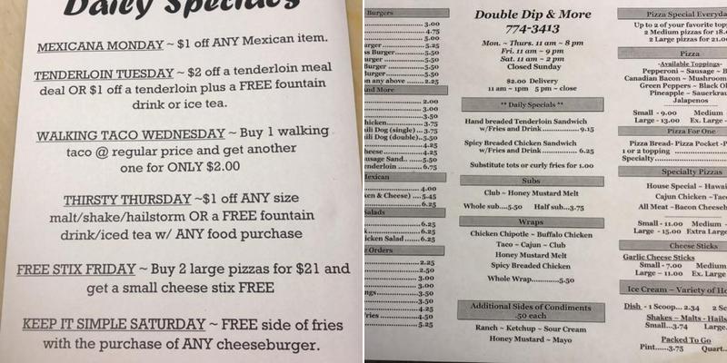 Double Dip Menu