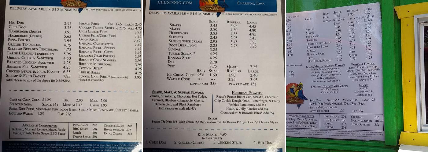 Chux Menu