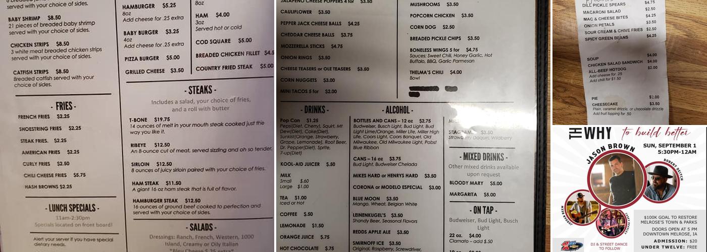 Williamson Tavern Menu