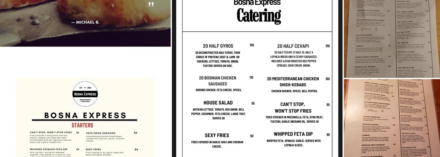 Bosna Express Menu