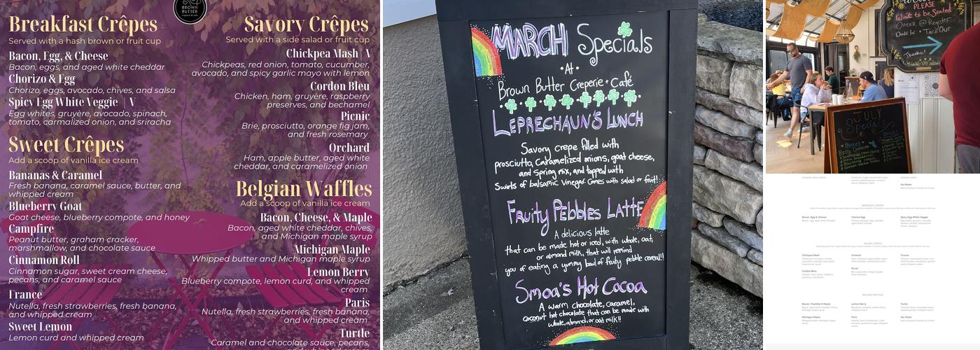 Brown Butter Creperie and Cafe Menu