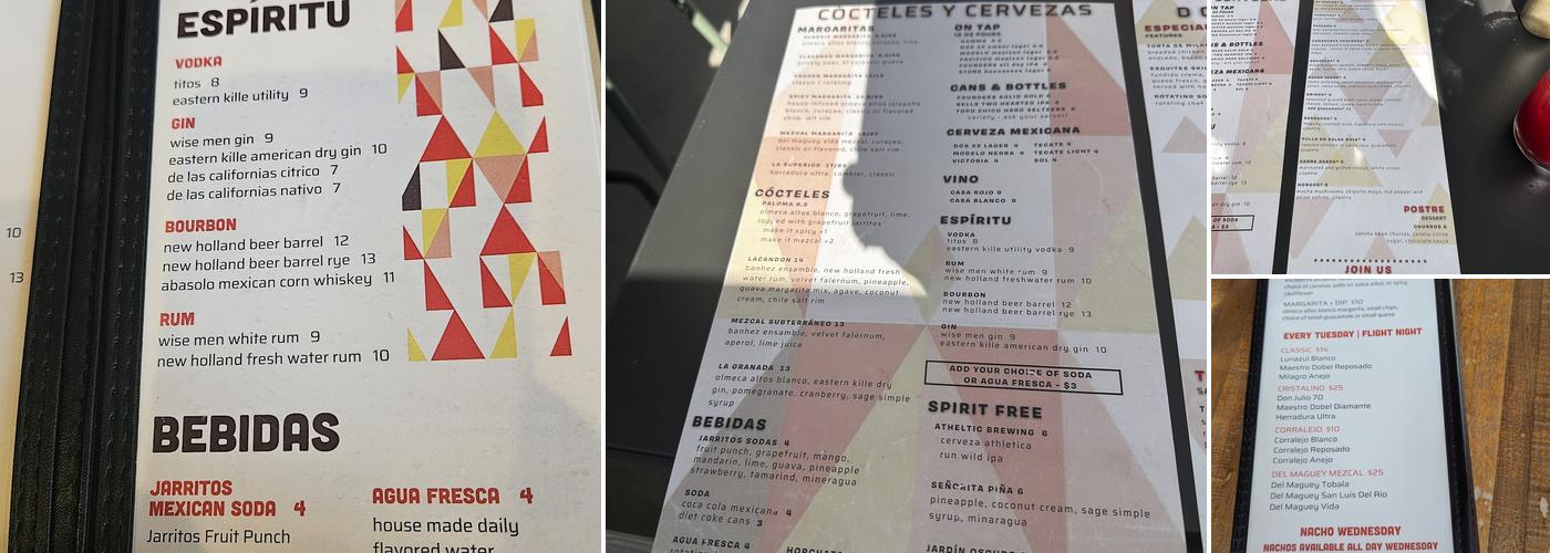 Donkey Taqueria Menu
