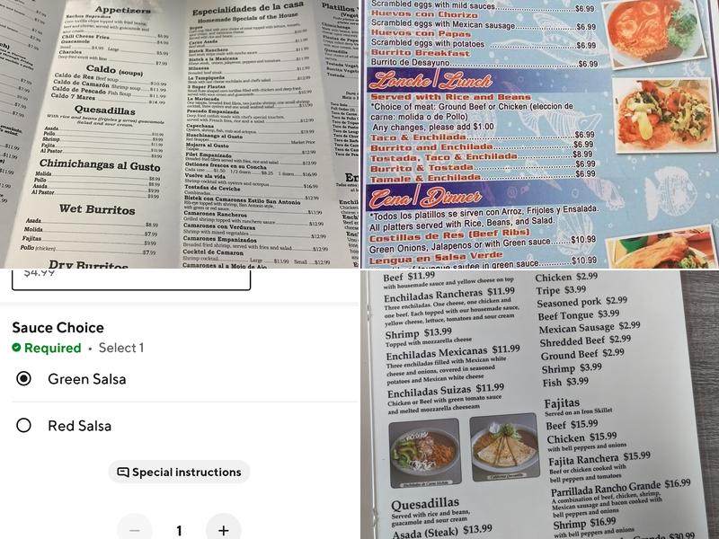 7 Mares Menu
