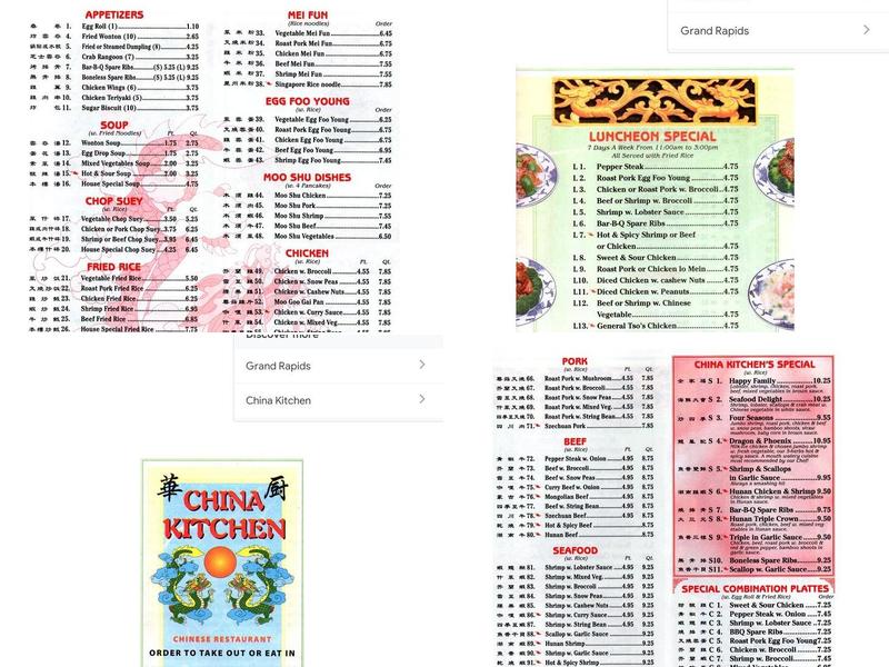 China Kitchen Menu