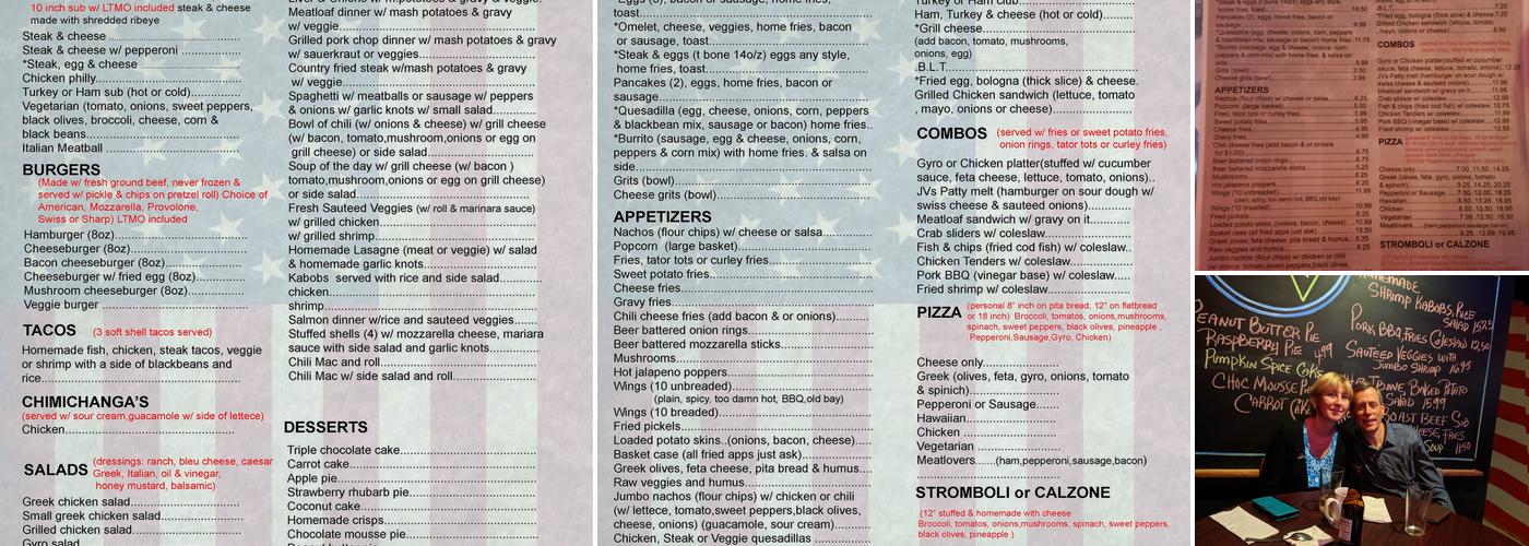 JV's Restaurant Menu