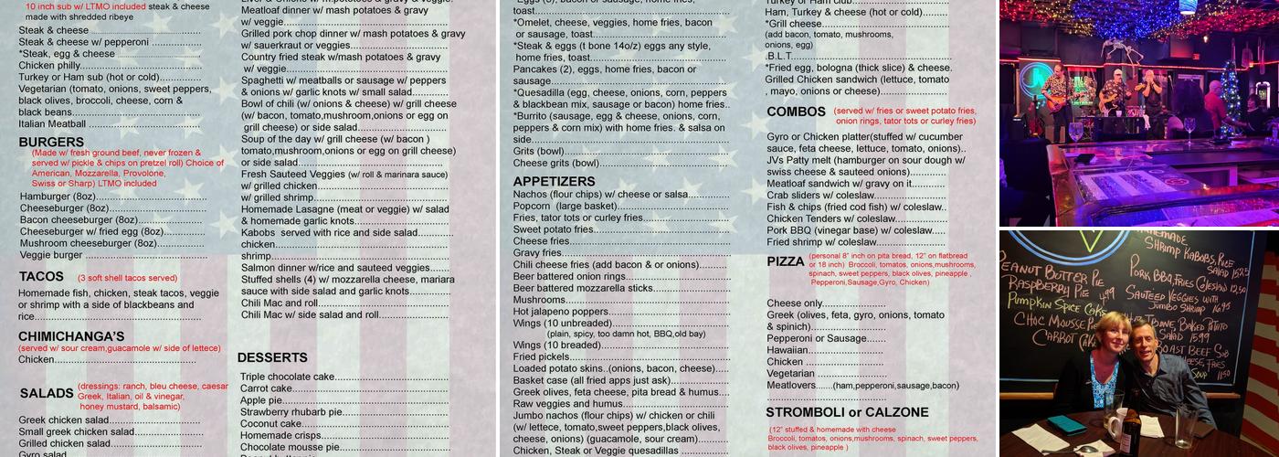 JV's Restaurant Menu