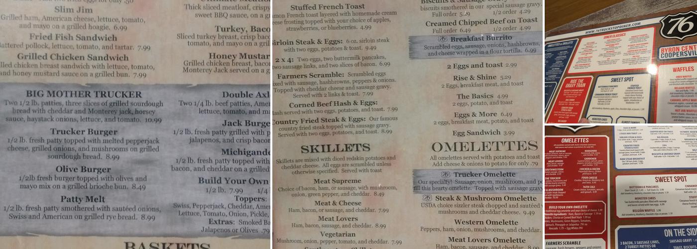 76 Diner Byron Center Menu