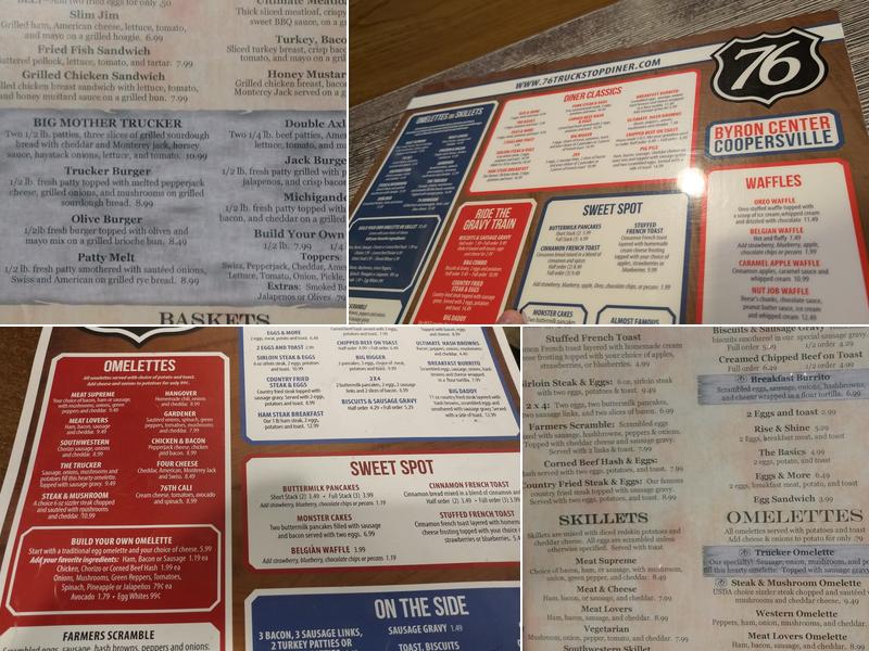 76 Diner Byron Center Menu