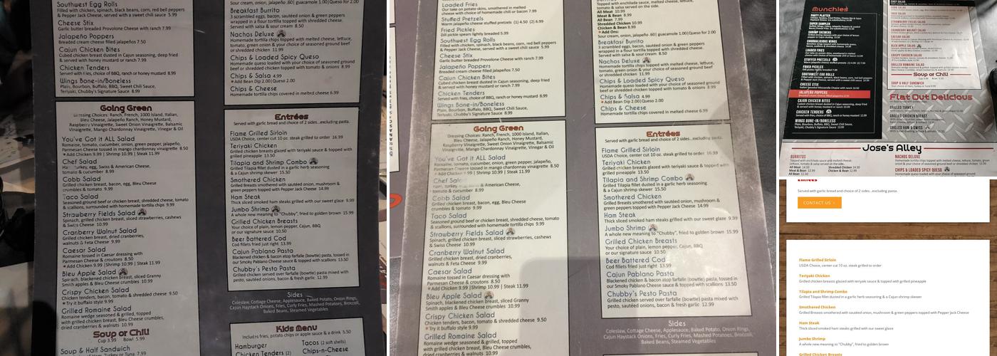 Chubby's Menu