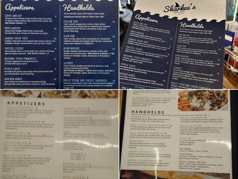 Sharkee's Bar and Grill Menu
