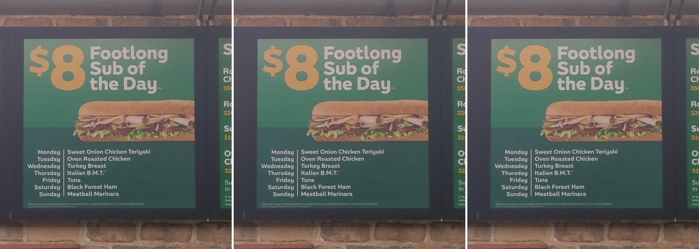 Subway Menu