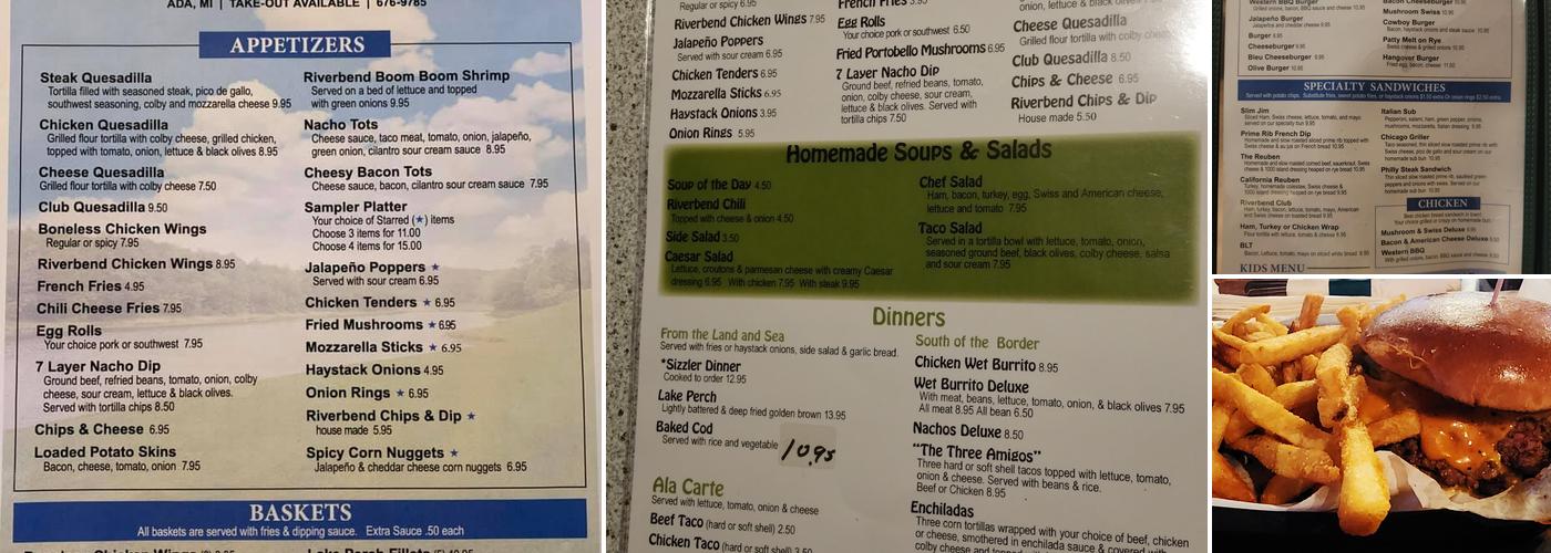 River Bend Bar & Grill Menu