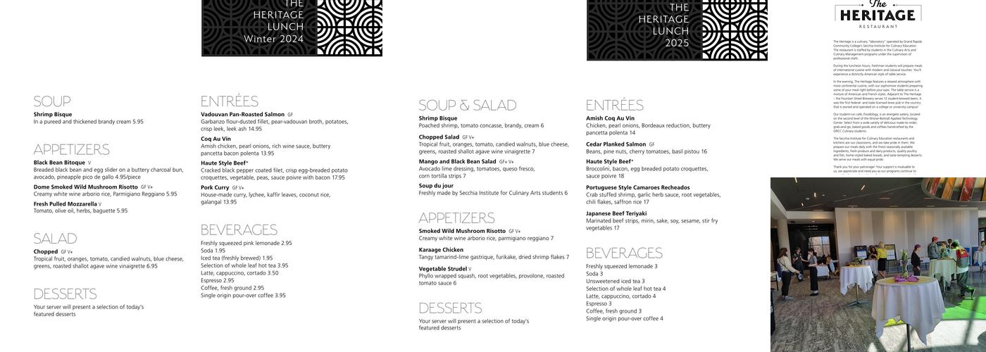 Heritage Restaurant Menu