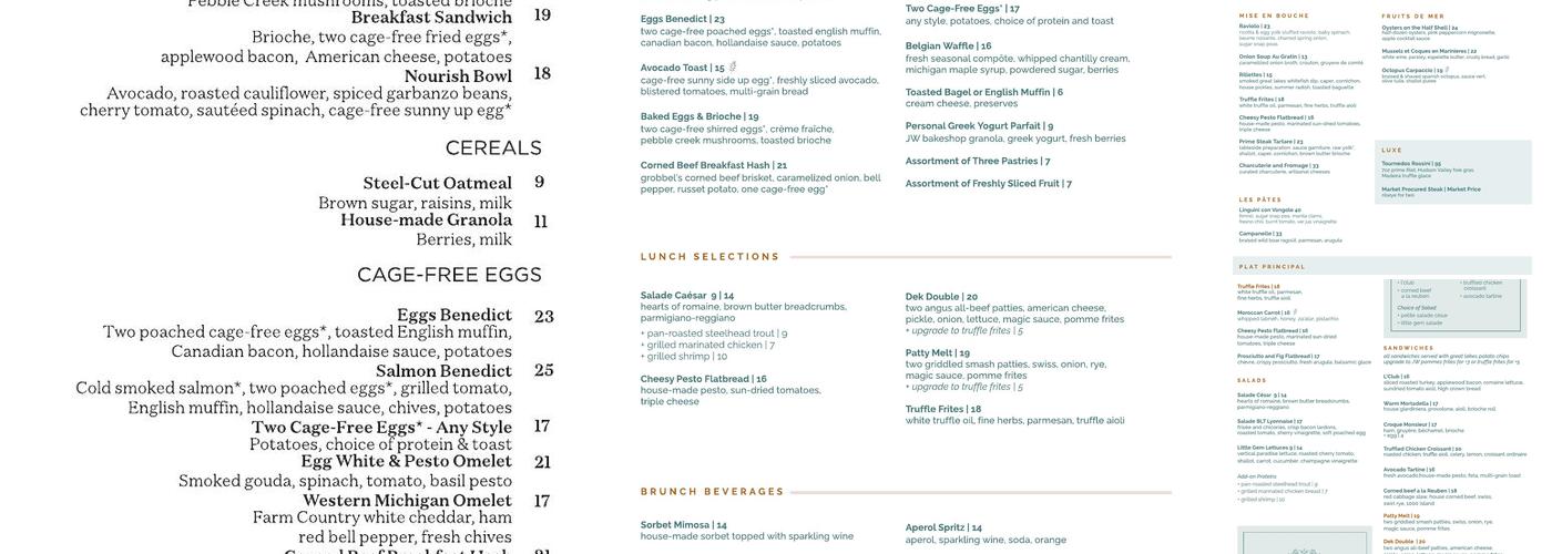 Margaux Menu