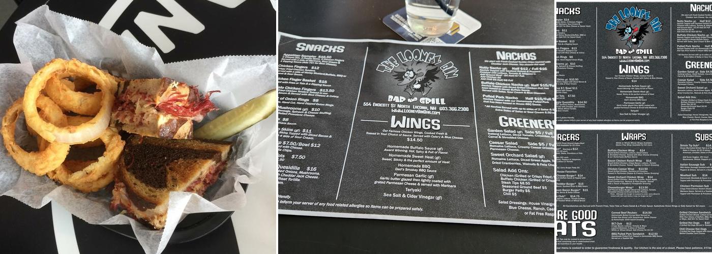 Looney Bin Menu