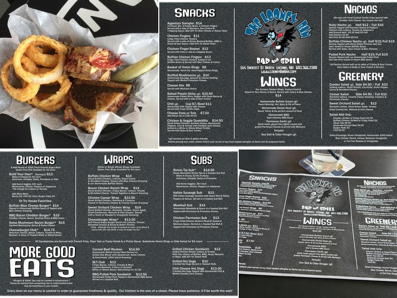 Looney Bin Menu