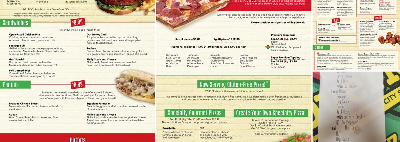 Cloverleaf Pizza Menu