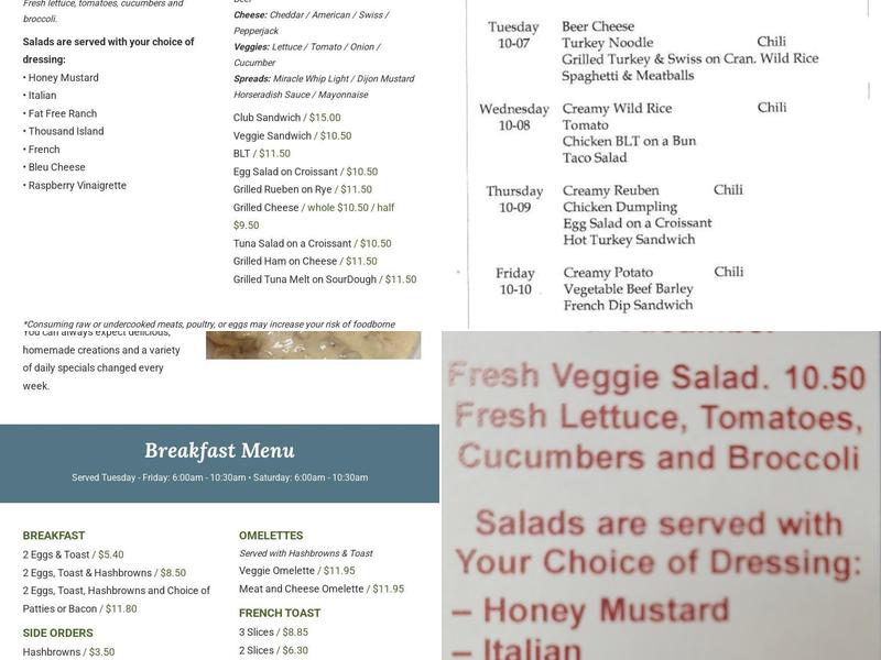 Raphael's Bakery Menu