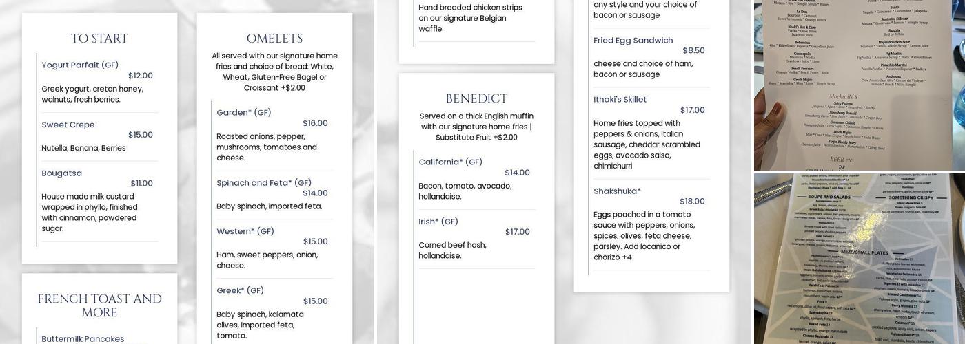 Ithaki Mediterranean Restaurant Menu