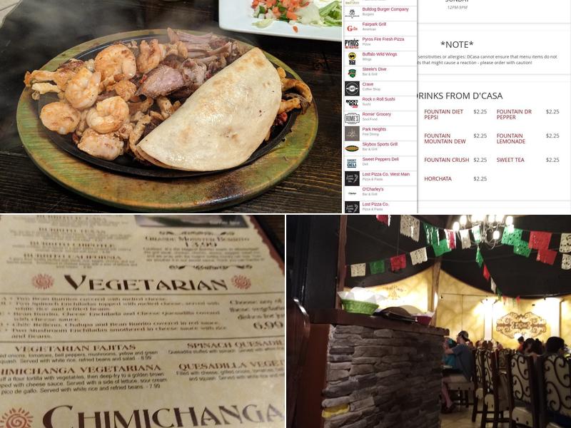 D'Casa Menu